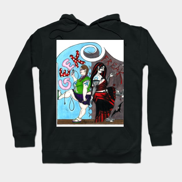 The Geek and the Freak (BBW) Hoodie by limegreensquid